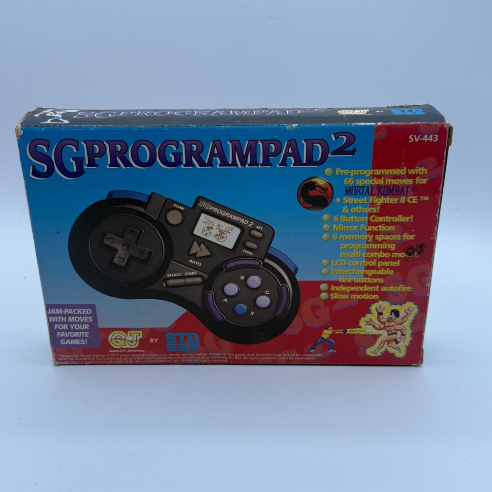 STD SG Programpad 2 Controller Sega Genesis OS Black Excellent SV-443 Boxed